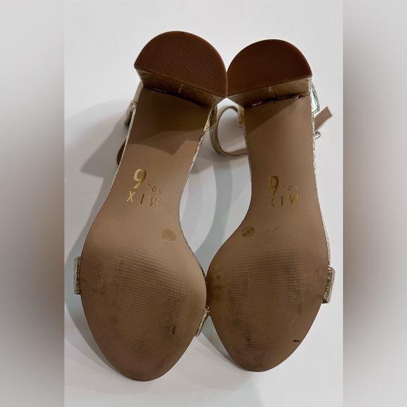 Mix No. 6 Gold Block Heel Sandals - Picture 9 of 12